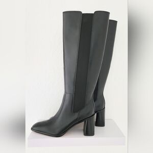 Nordstrom NIB Tyra Tall, Knee High  Black Leather Women's Boots. Size 8.5M